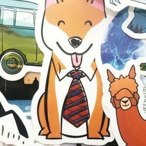Dog Wearing A Tie Vinyl Sticker